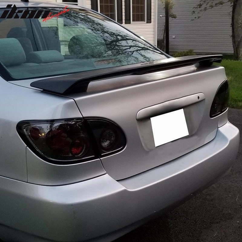 03-08 Toyota Corolla OE Style Matte Black Rear Spoiler Wing LED Brake