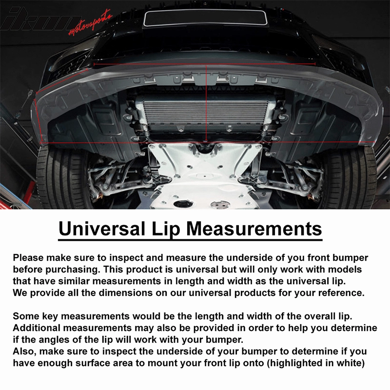 100" Toyota Front Bumper Lip Splitter Chin Side Spoiler Rubber Foam