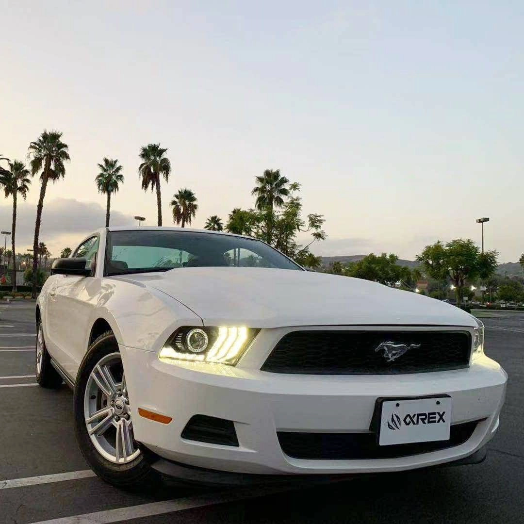 10-12 Ford Mustang LUXX-Series LED Projector Headlights Alpha-Black
