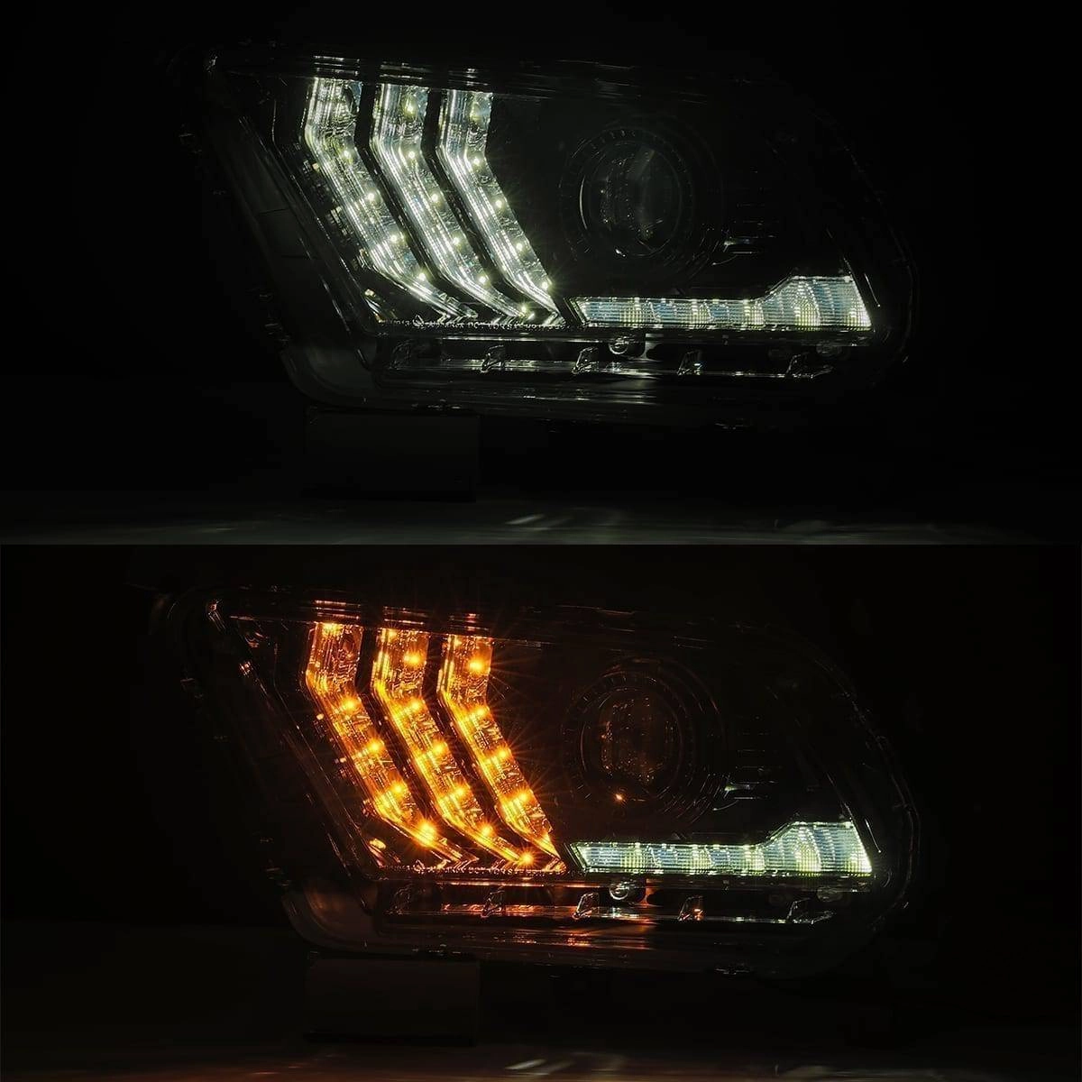 10-12 Ford Mustang LUXX-Series LED Projector Headlights Alpha-Black