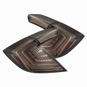 16-21 Honda Civic Hatchback NOVA-Series Prismatic LED Tail Lights Clear Smoke