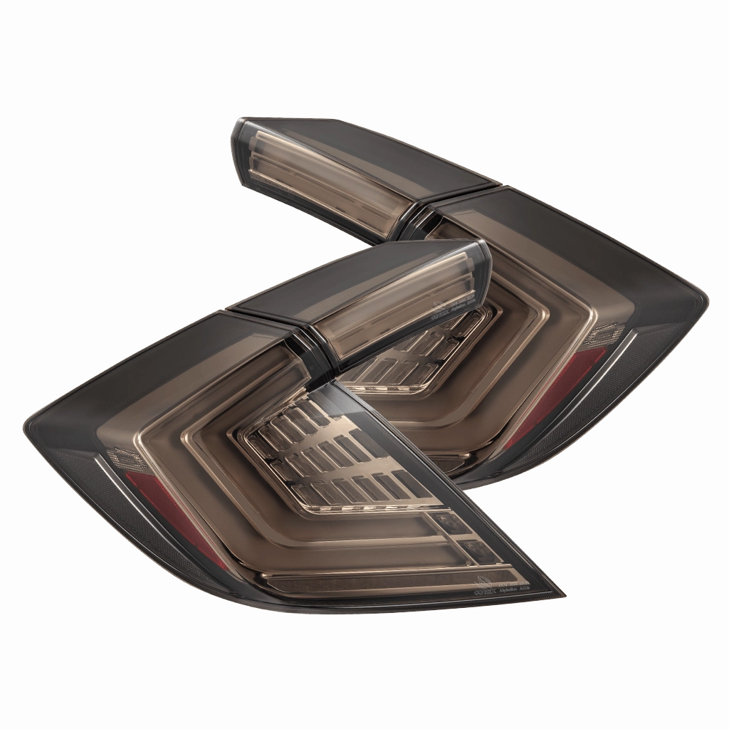 16-21 Honda Civic Hatchback NOVA-Series Prismatic LED Tail Lights Clear Smoke