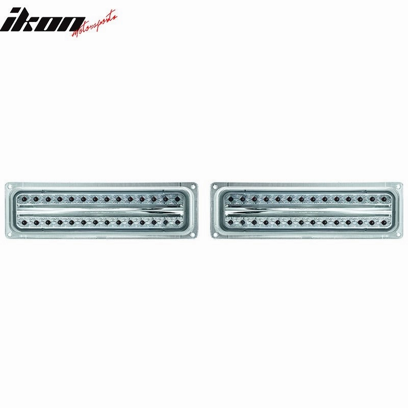 1988-1998 GMC C/K 1500 2500 3500 Clear LED Front Bumper Parking Lights