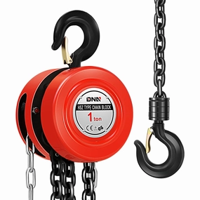 1 Ton Hand Chain Hoists w/Load Chain <br> Dimension ( in.): 5.5 L X 5 W X 8.3 H