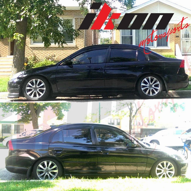 2001-2005 Honda Civic EM2 4Dr Roof Spoiler Sun Window Spoiler Rain Gua