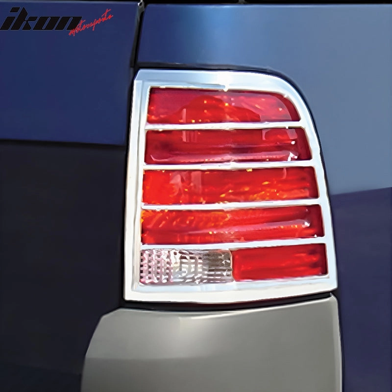 2002-2005 Ford Explorer Chrome 2PCS Rear Tail Lights Bezel Covers ABS