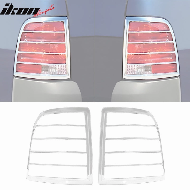 2002-2005 Ford Explorer Chrome 2PCS Rear Tail Lights Bezel Covers ABS