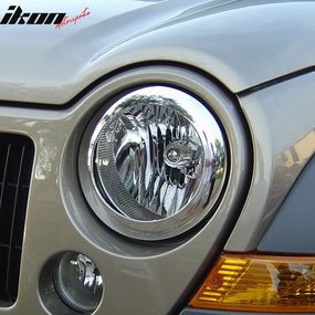 2002-2007 Jeep Liberty Headlight Bezels Cover Trims Chrome ABS 2PCS