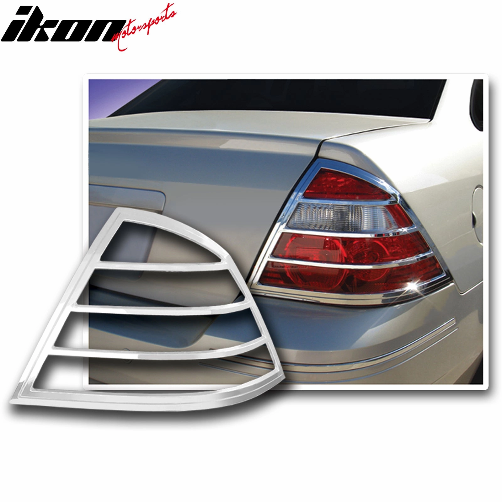 2005-2007 Ford Five Hundred Rear Taillight Lamps Frames Chrome ABS 2PC