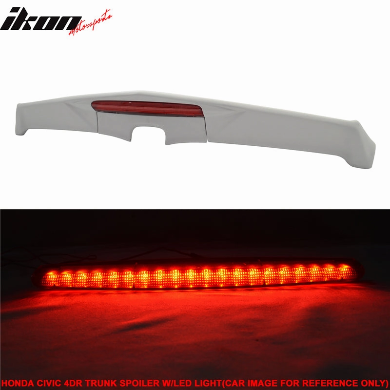 2006-11 Honda Civic Sedan MD Rear Spoiler Wing FRP Red LED Brake Light