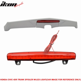 2006-11 Honda Civic Sedan MD Rear Spoiler Wing FRP Red LED Brake Light