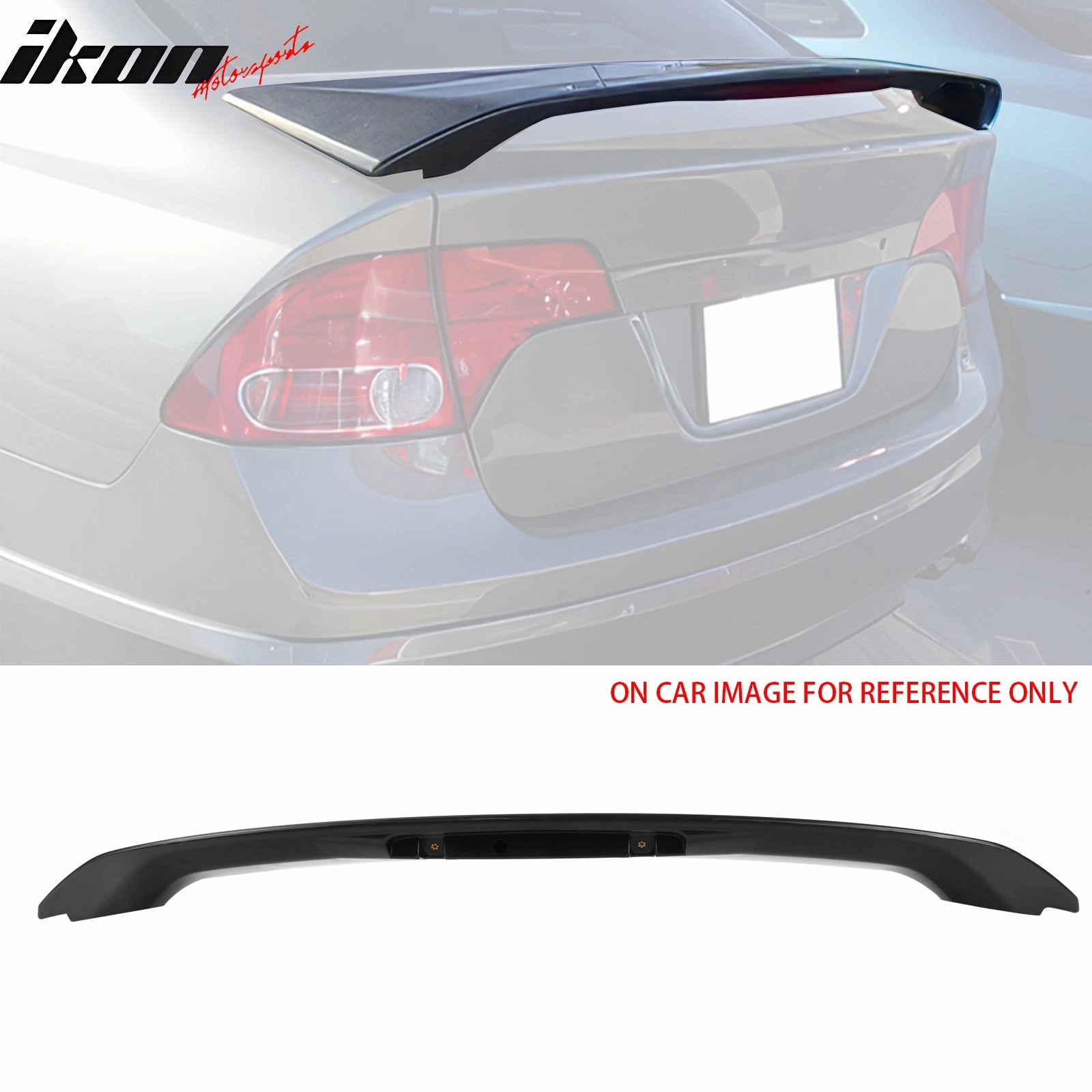 2006-2011 Honda Civic OE Style Painted #NH731P Black Trunk Spoiler LED