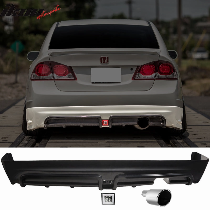 2006-2011 Honda Civic Rear Bmuper Lip LED 3RD Brake Light Muffler Tip