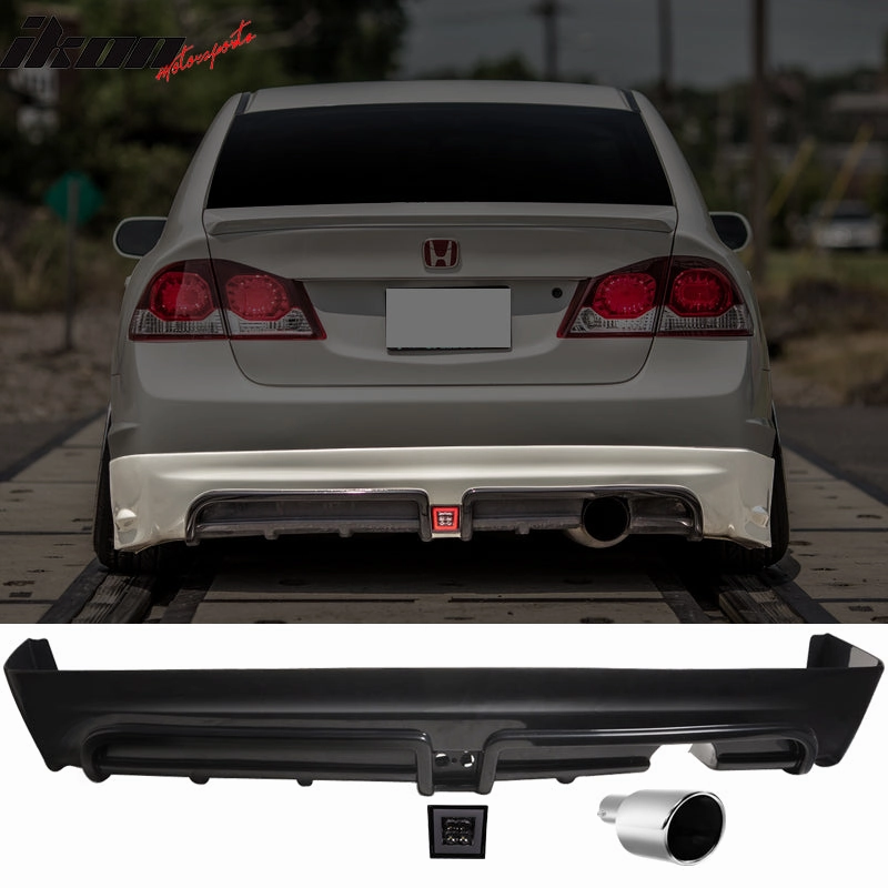 2006-2011 Honda Civic Rear Bmuper Lip LED 3RD Brake Light Muffler Tip