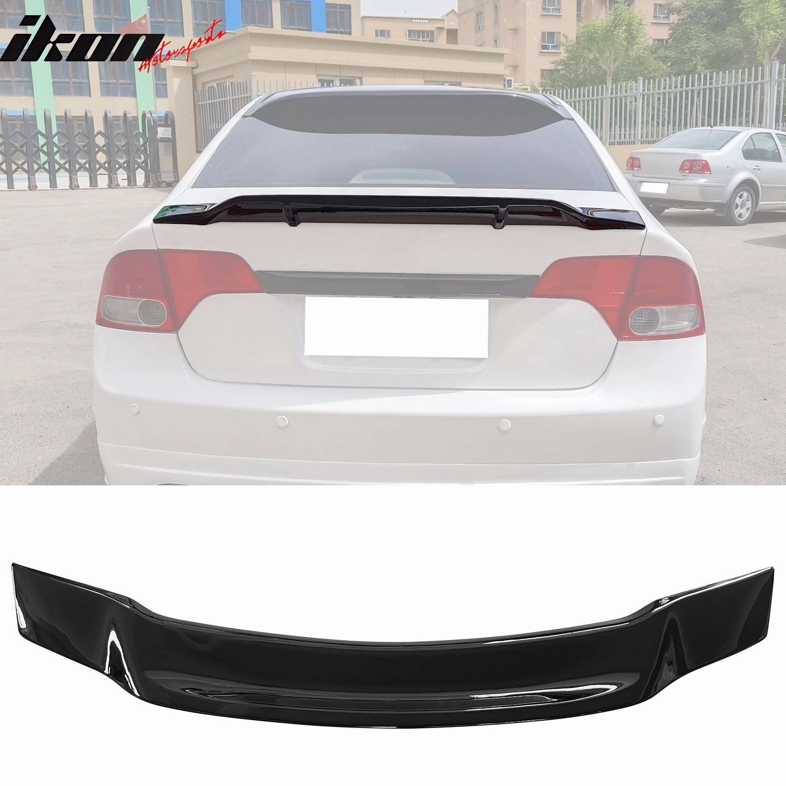 2006-2011 Honda Civic Sedan R Style Gloss Black Rear Trunk Spoiler ABS
