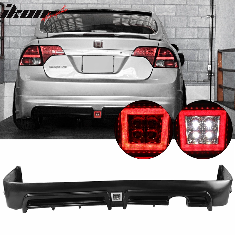 2006-2011 Honda Civic Sedan Rear Lip Spoiler PP LED 3RD Brake Lamp