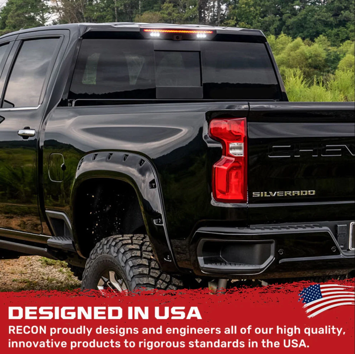 2020-2024 GMC/Chevrolet 1500/2500/3500 Smoked LED Third Brake (For Models WITH 1 Cargo Bed Camera)