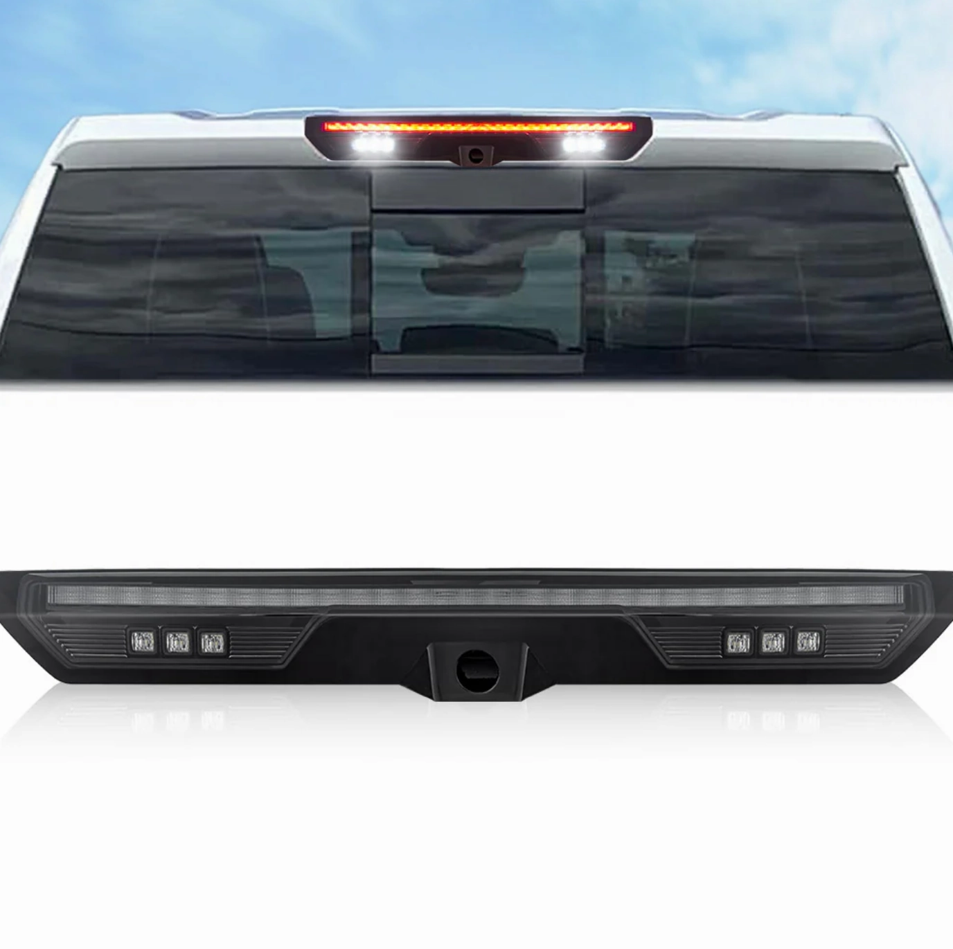 2020-2024 GMC/Chevrolet 1500/2500/3500 Smoked LED Third Brake (For Models WITH 1 Cargo Bed Camera)