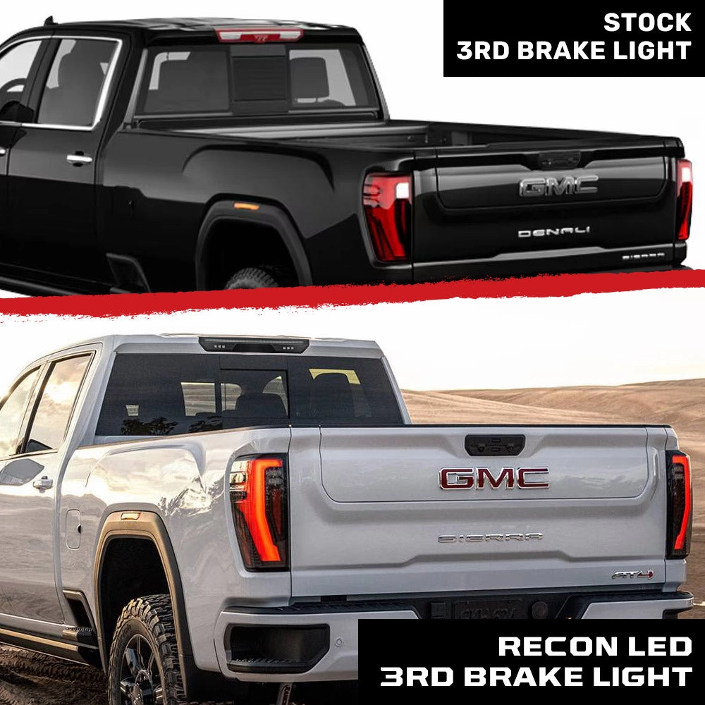 2020-2024 GMC/Chevrolet 1500/2500/3500 Smoked LED Third Brake Light (For Models WITHOUT Cargo Bed Camera)