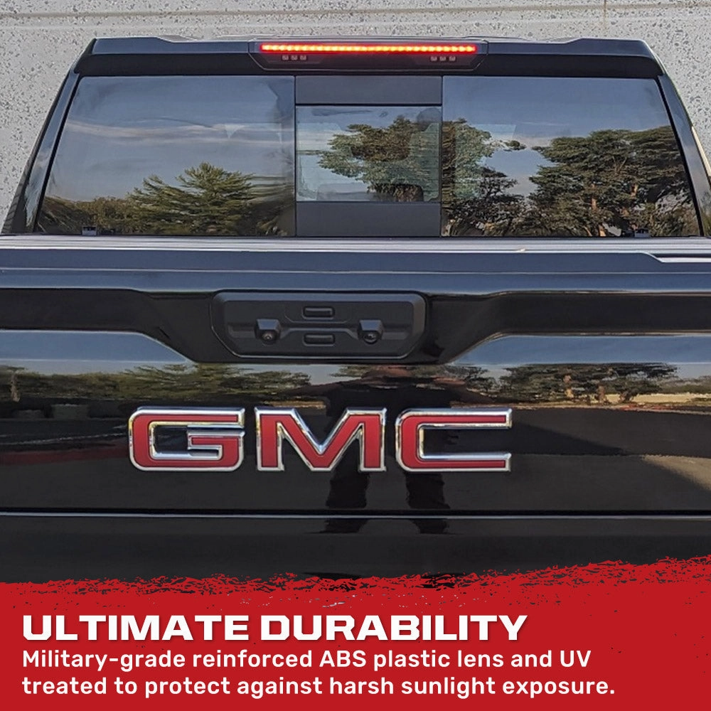 2020-2024 GMC/Chevrolet 1500/2500/3500 Smoked LED Third Brake Light (For Models WITHOUT Cargo Bed Camera)