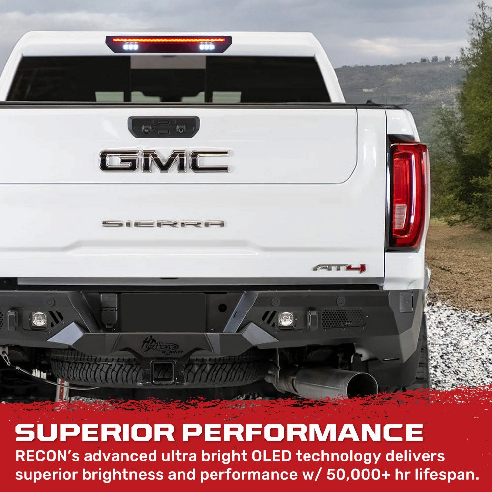 2020-2024 GMC/Chevrolet 1500/2500/3500 Smoked LED Third Brake Light (For Models WITHOUT Cargo Bed Camera)