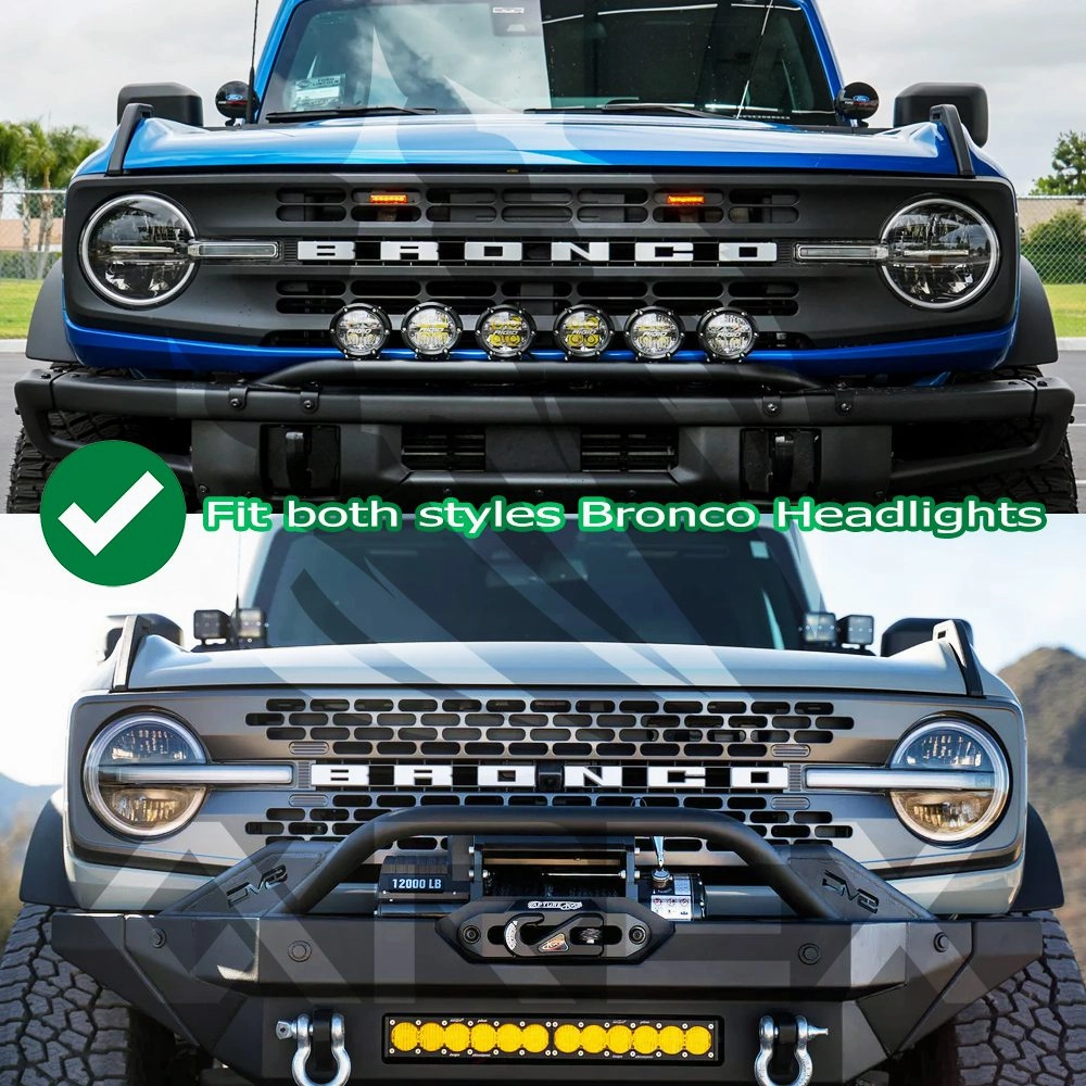 21-24 Ford Bronco /22-24 Ford Bronco Raptor NOVA-Series LED Projector Headlights Alpha-black