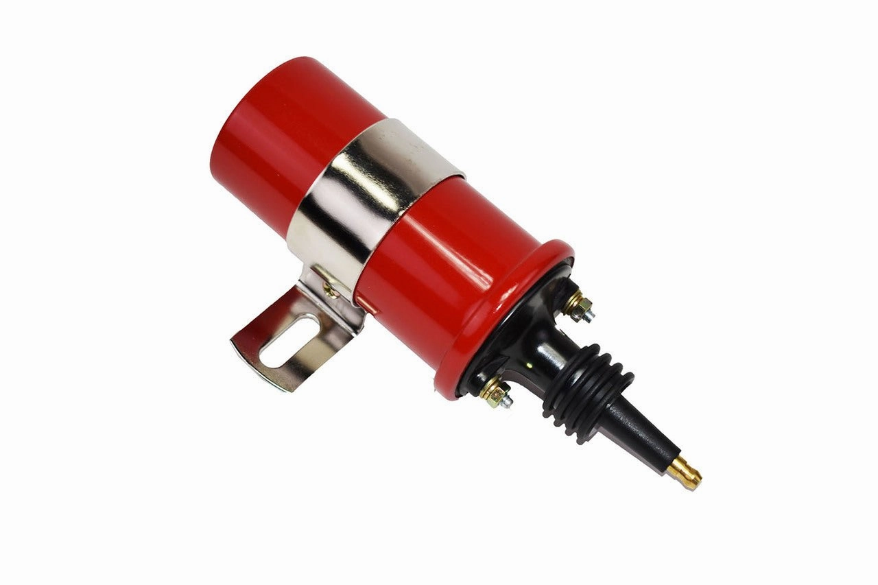 45,000 Volt Oil Filled Canister Male Ignition Coil Red