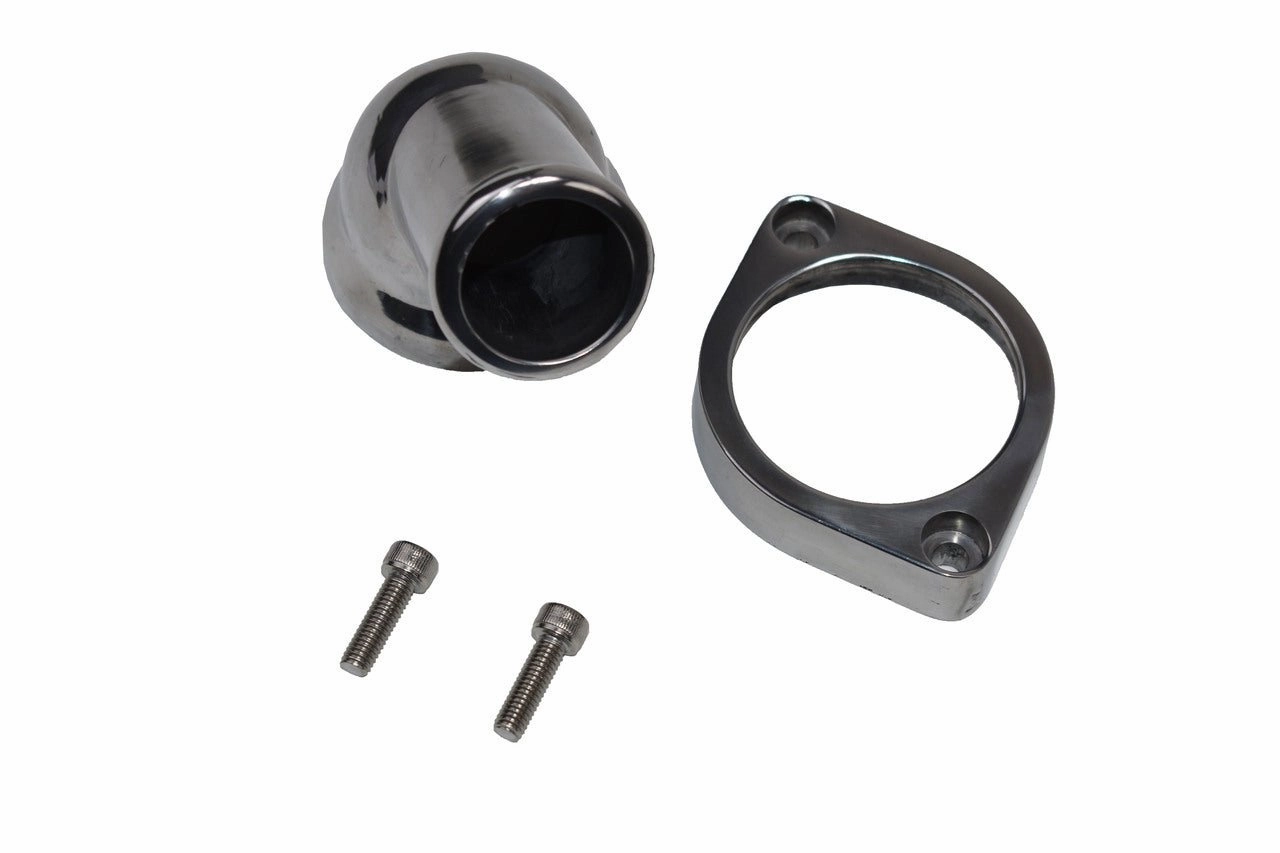 45¬∞ Swivel Water Neck Thermostat Housing Chrome Aluminum Chevrolet GM Pontiac LS LSX LS1 LS2 LS3 LS6 LS7