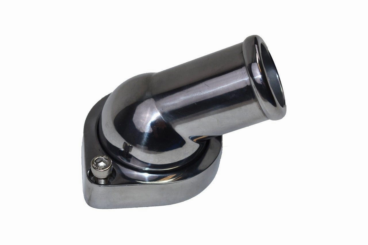 45¬∞ Swivel Water Neck Thermostat Housing Chrome Aluminum Chevrolet GM Pontiac LS LSX LS1 LS2 LS3 LS6 LS7