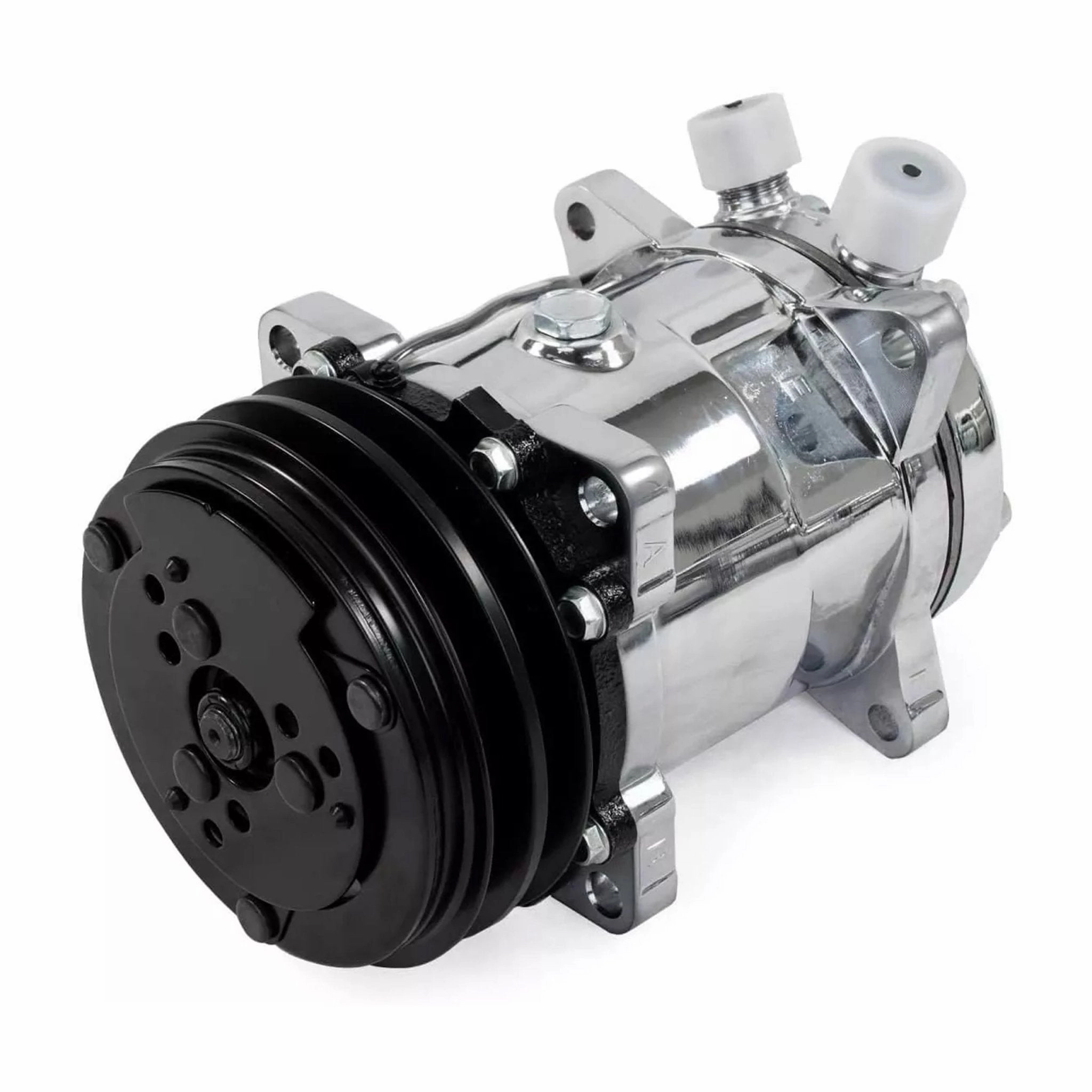 508 Style Clutch V-Belt A-C Compressor CHROME