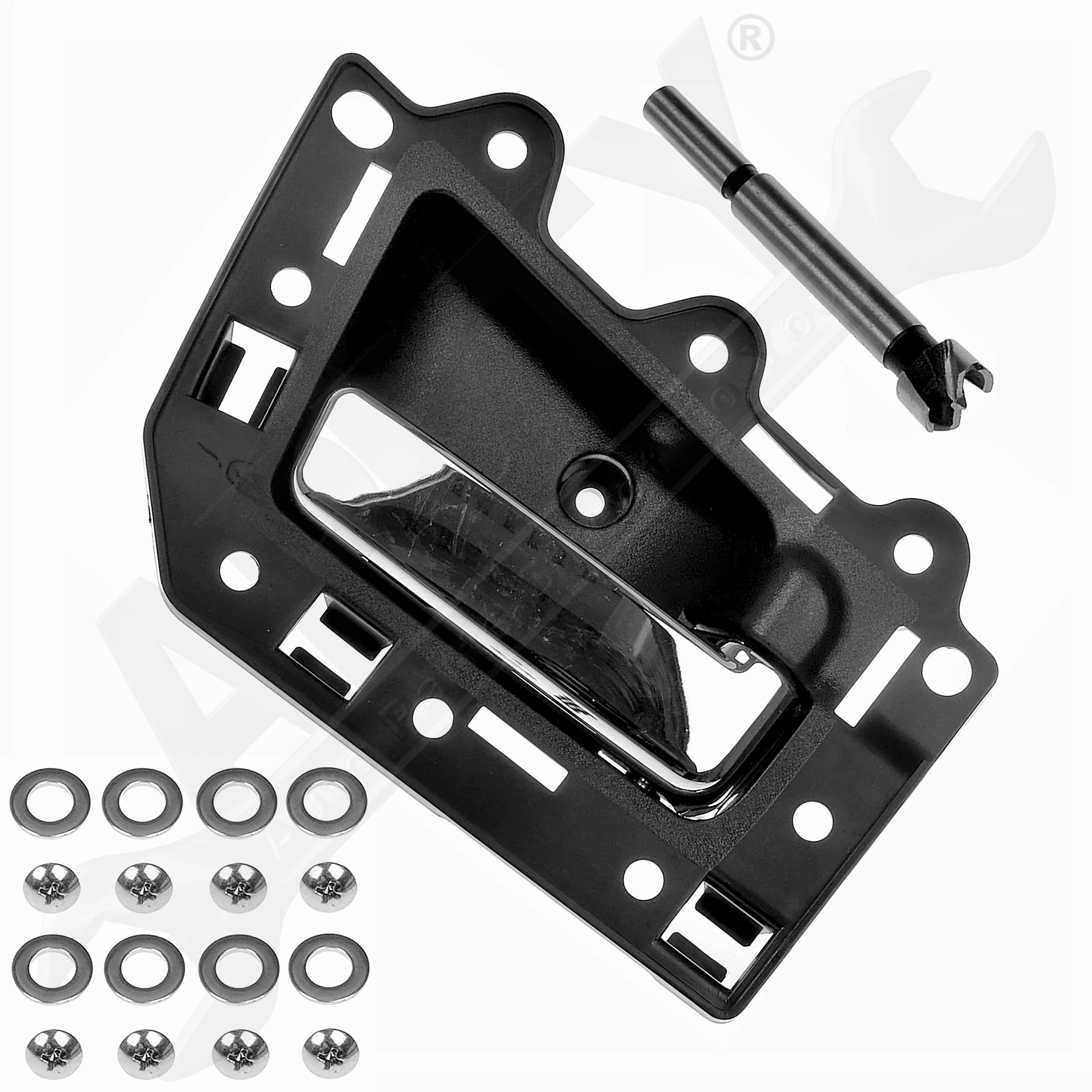 APDTY 153649 Interior Door Handle Replacement Kit Chrome Lever, Black Housing