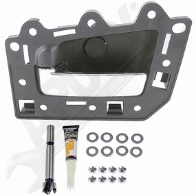 APDTY 153650 Interior Door Handle Replacement Kit Chrome Lever, Black Housing