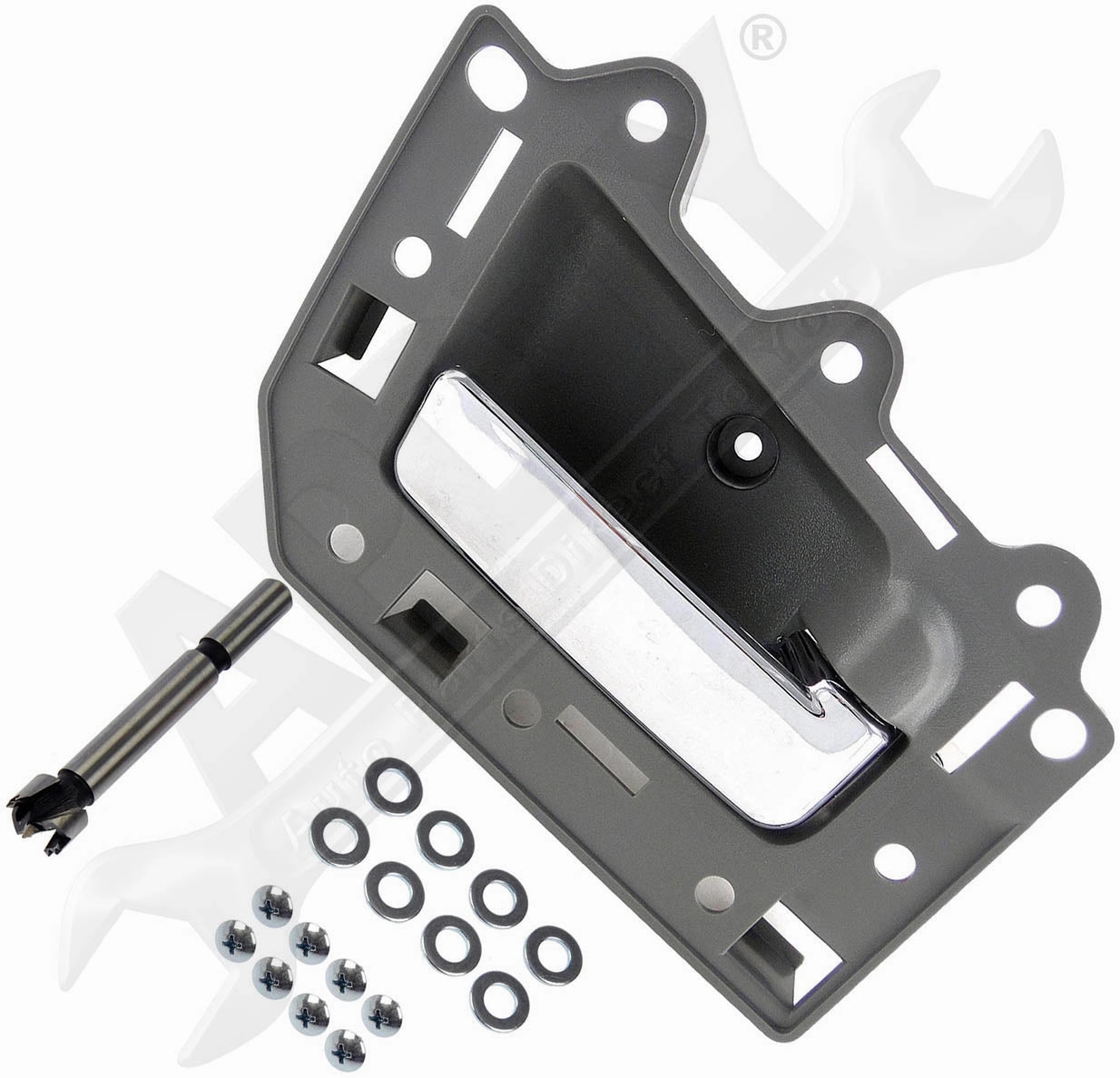 APDTY 153653 Interior Door Handle Replacement Kit Chrome Lever, Gray Housing