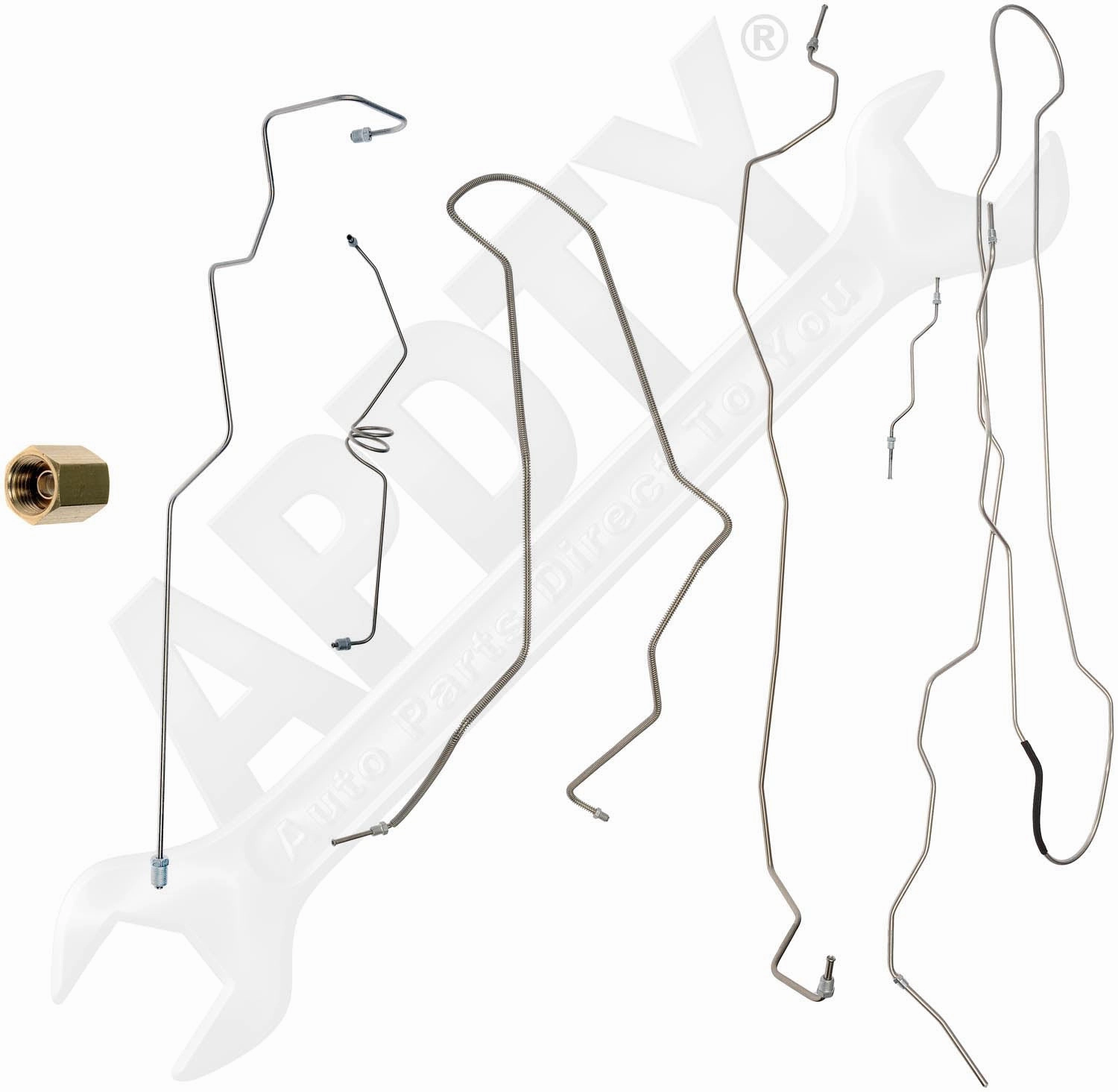APDTY 156452 Stainless Steel Brake Line Kit Replaces F81Z2B523FA