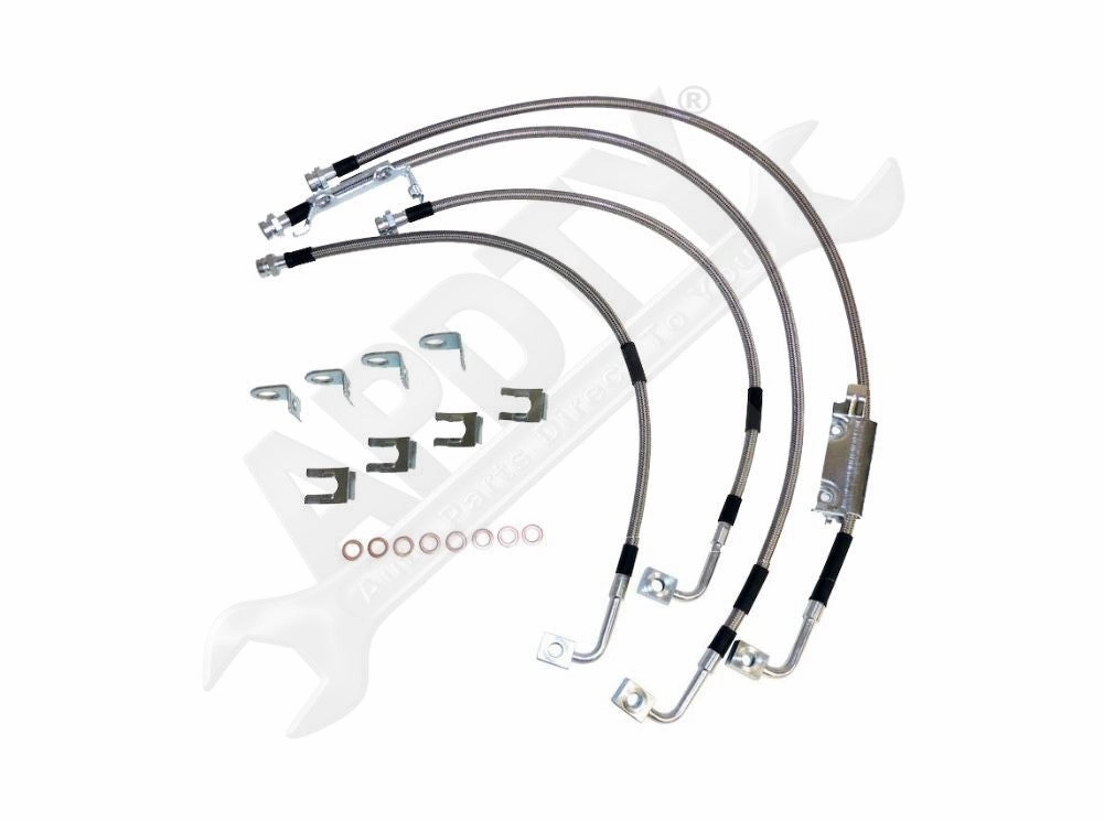 APDTY 158767 Stainless Steel Brake Line Hose Kit - JK Models Up To 6" of Lift
