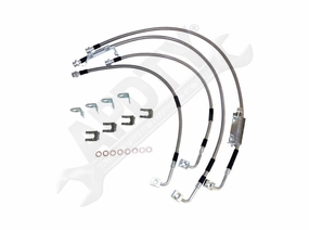 APDTY 158767 Stainless Steel Brake Line Hose Kit - JK Models Up To 6" of Lift
