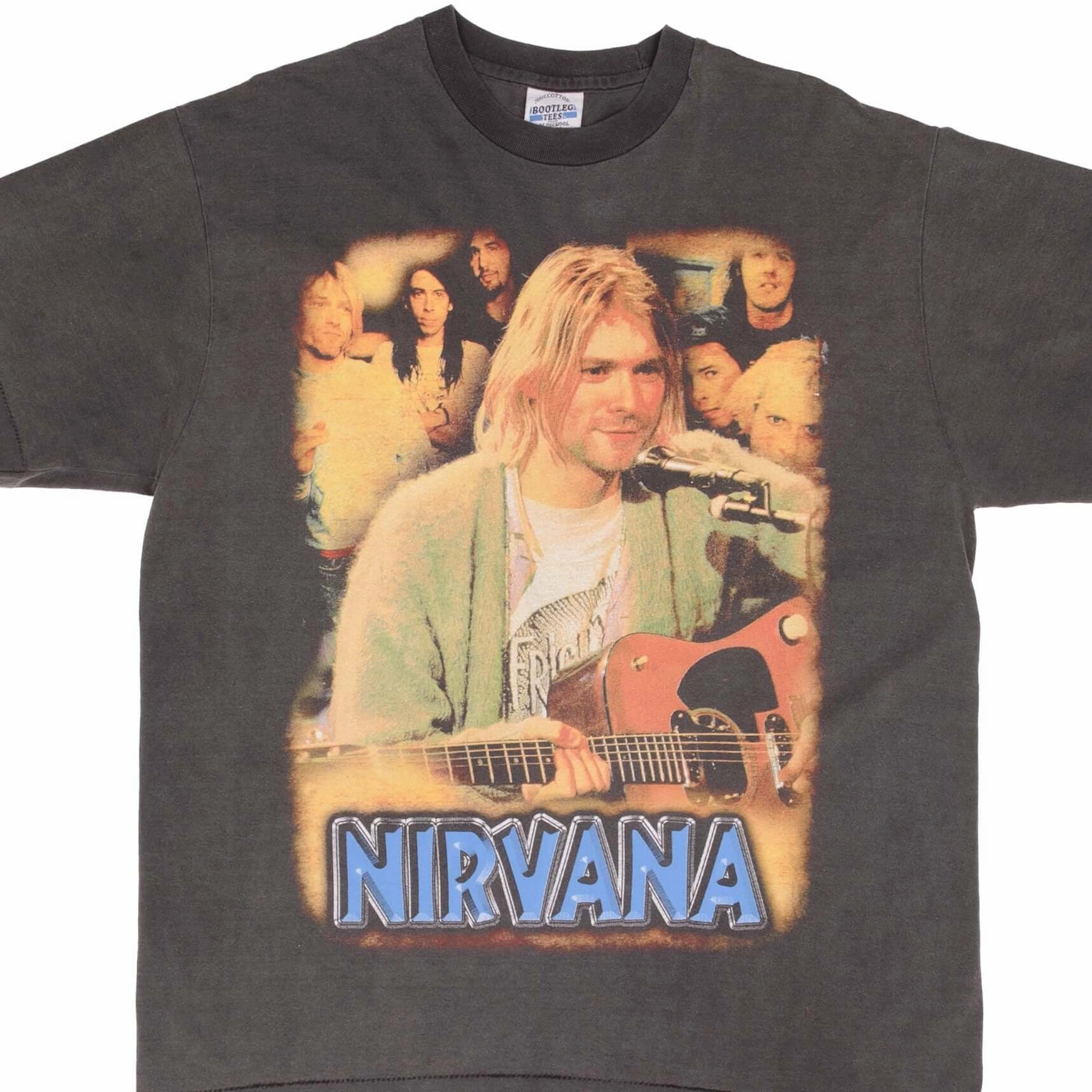 BOOTLEG NIRVANA KURT COBAIN TEE SHIRT SIZE XL SINGLE STITCH