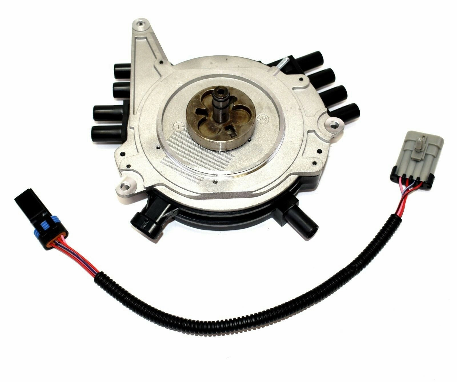 Complete Optispark Spline Drive Distributor 8 Cylinders Compatible with 1995-97 GMC Chevrolet Chevy Corvette Camaro LT1 LT4 V8 5.7L Black Cap