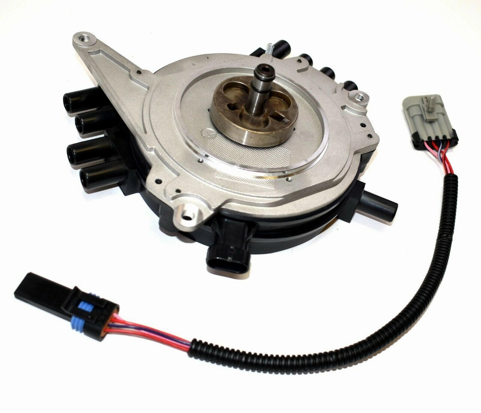 Complete Optispark Spline Drive Distributor 8 Cylinders Compatible with 1995-97 GMC Chevrolet Chevy Corvette Camaro LT1 LT4 V8 5.7L Black Cap