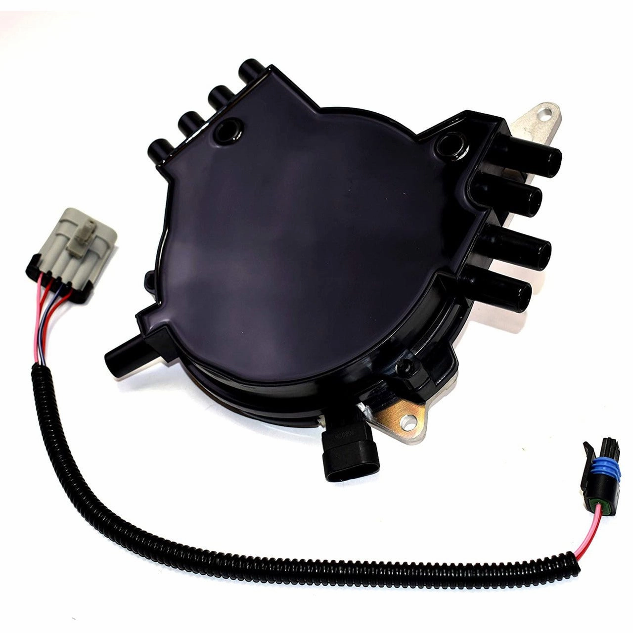 Complete OptiSpark Spline Drive Distributor with Wiring Harness Compatible With Chevy GMC Chevrolet 92-94 LT1 V8 5.7L Black Cap