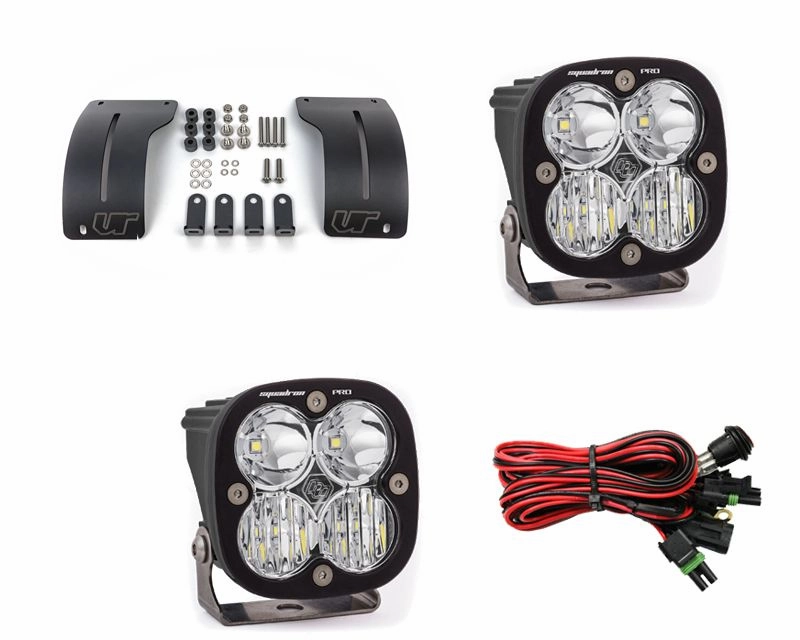 Gladiator JT 2018  A-Pillar Adjustable Light Bracket Kit w/Baja Designs Squadron Pro Pattern LED VR-JEEP-915-497803