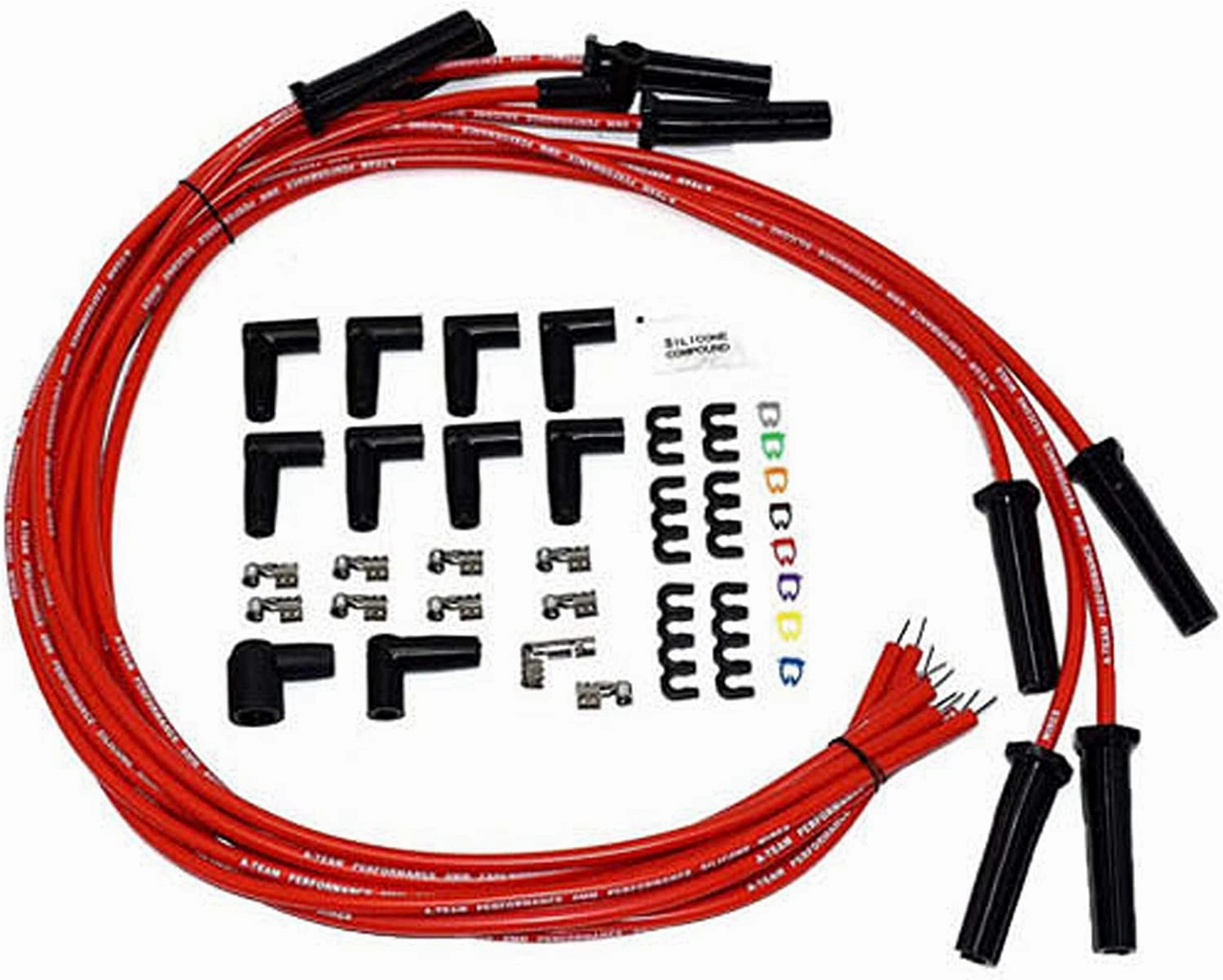 HEI Distributor, 8.0mm Spark Plug Wires, and Battery-Pigtail Harness Kit For 1970-1974 Range Rover 215 Buick Small Block 215 340 350 Red Cap