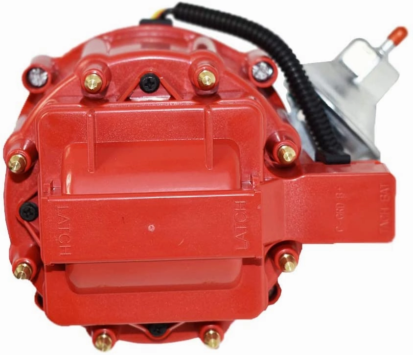 HEI Distributor, 8.0mm Spark Plug Wires, and Battery-Pigtail Harness Kit For 1970-1974 Range Rover 215 Buick Small Block 215 340 350 Red Cap