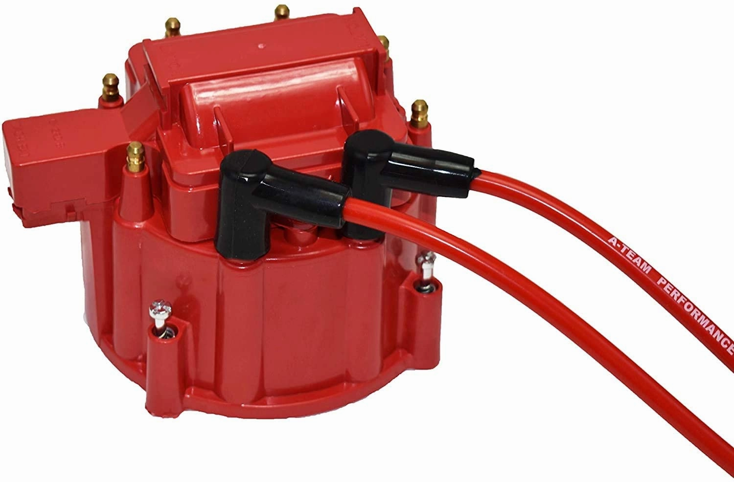 HEI Distributor, 8.0mm Spark Plug Wires, and Battery-Pigtail Harness Kit For Buick Odd Fire 231 3.8L V6 225 Jeep 3.7L Dauntless Red Cap