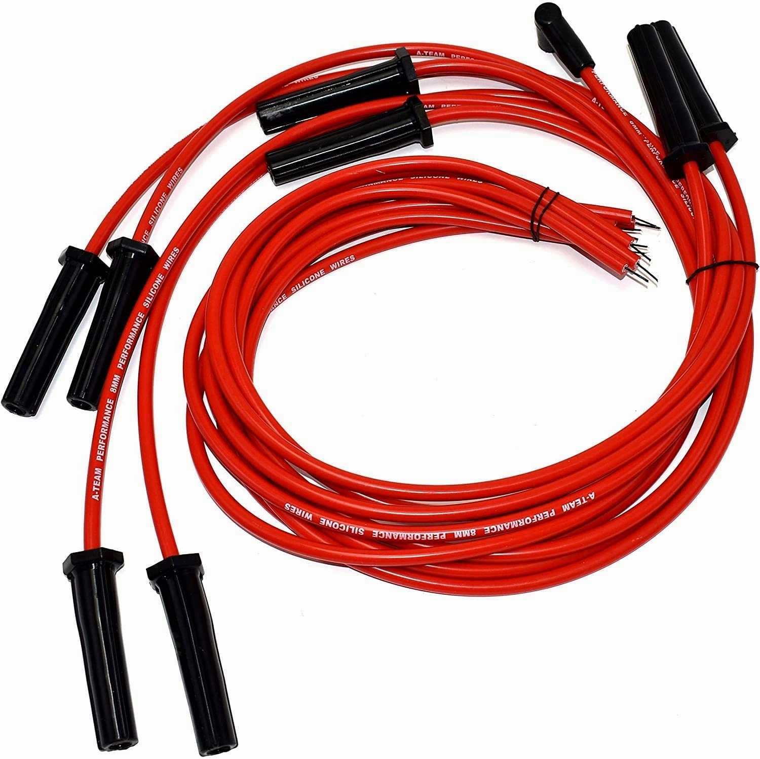 HEI Distributor, 8.0mm Spark Plug Wires, and Battery-Pigtail Harness Kit For Buick Odd Fire 231 3.8L V6 225 Jeep 3.7L Dauntless Red Cap