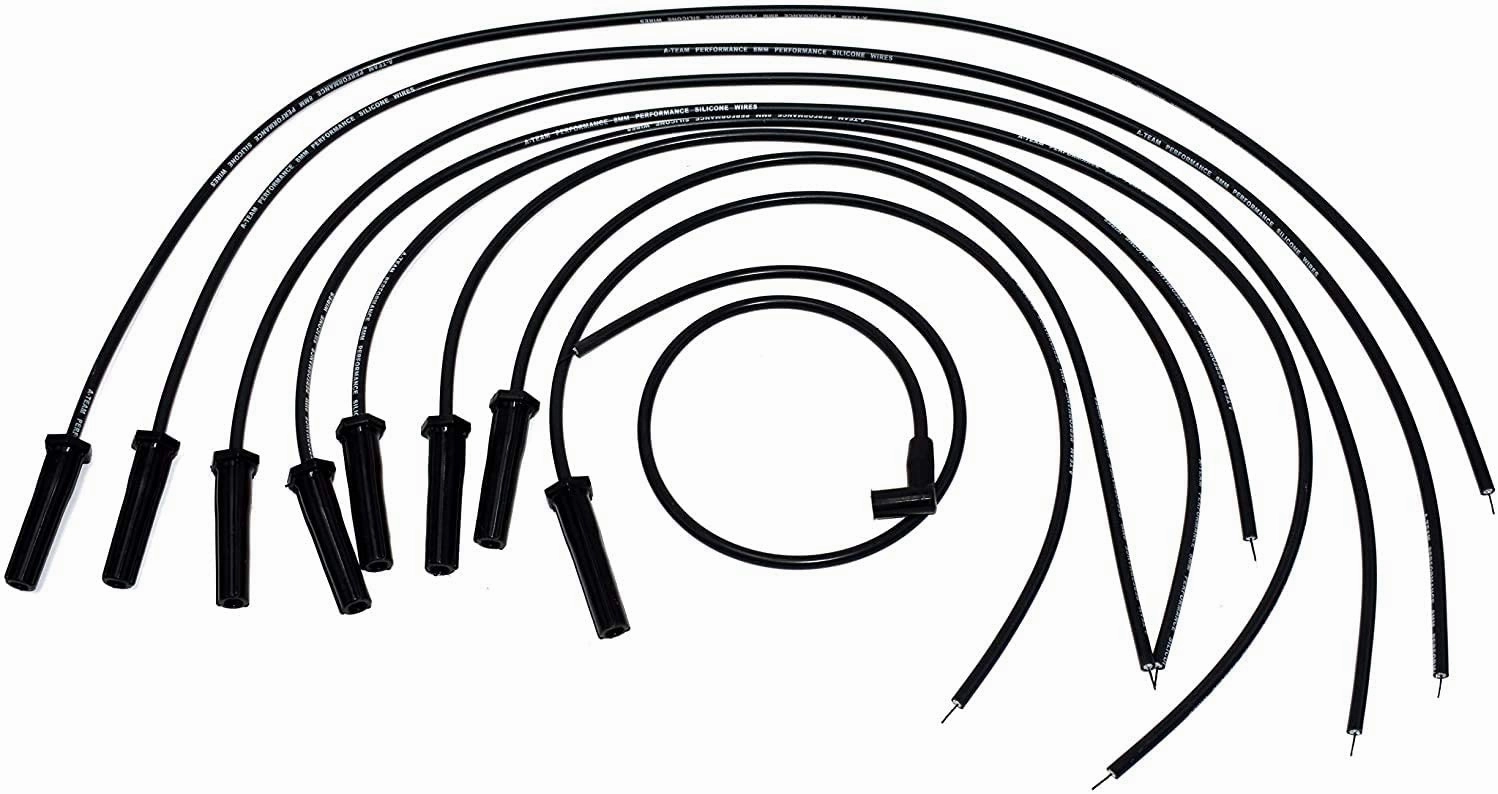 HEI Distributor, 8.0mm Spark Plug Wires, and Battery-Pigtail Harness Kit For Cadillac 368 425 472 500 V8 Black Cap