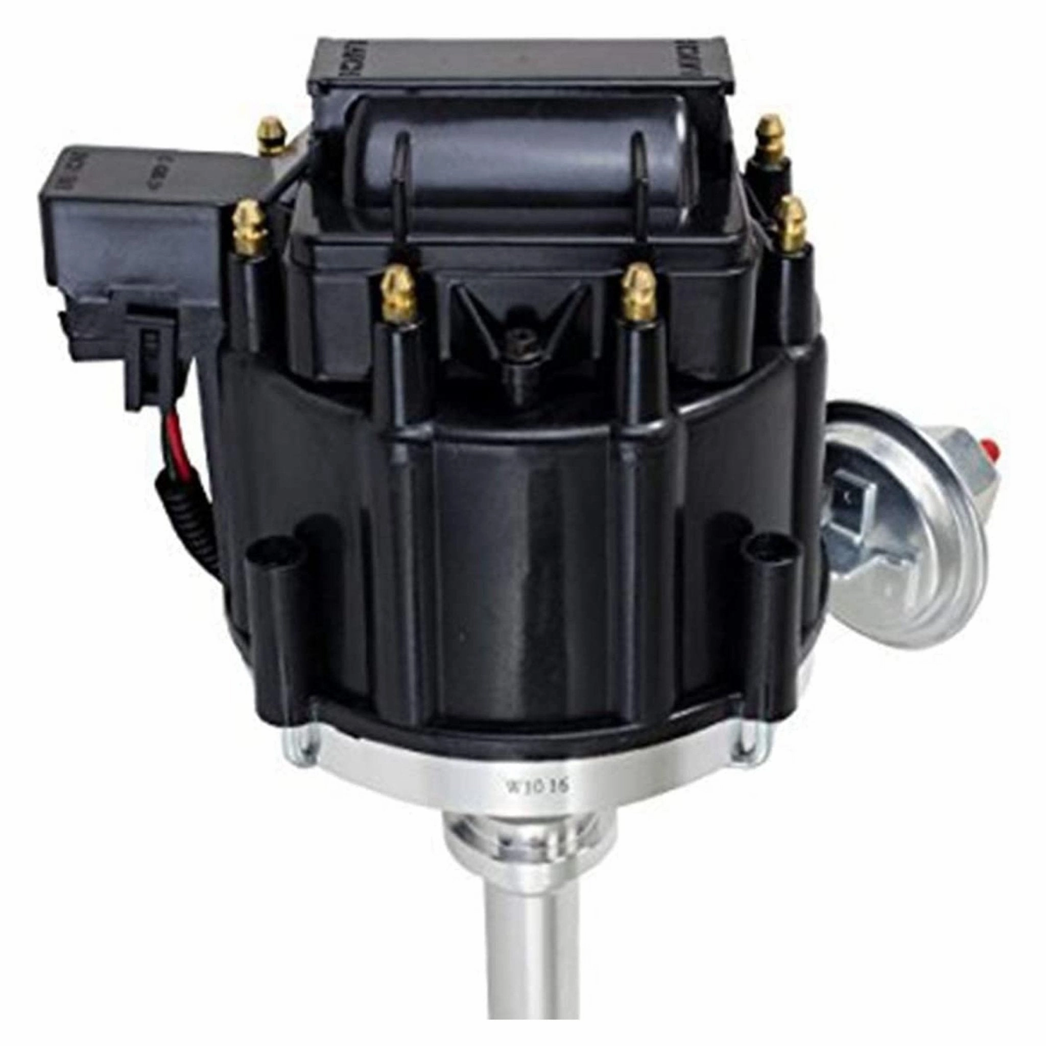 HEI Distributor w-Spark Plug Wires & HEI Pigtail Harness Complete Kit, Black Cap
