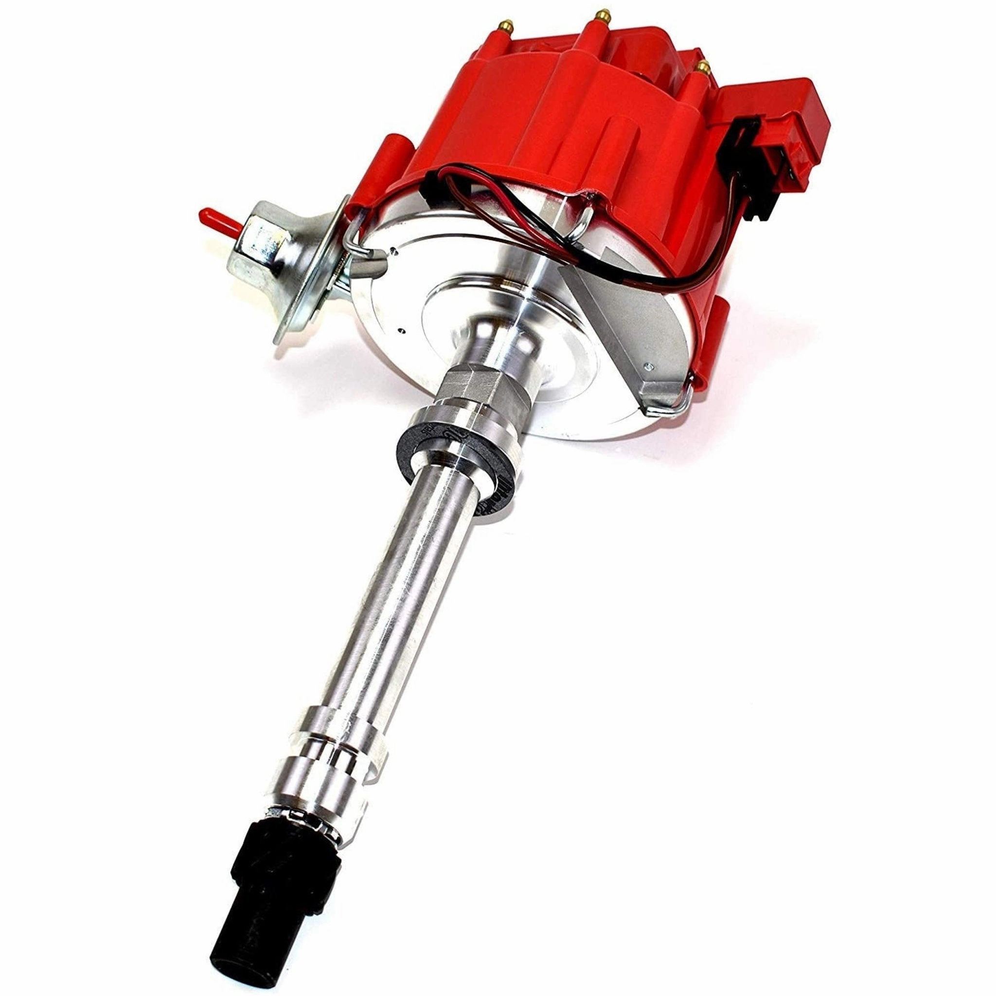 HEI Distributor with Spark Plug Wires & HEI Pigtail Harness Complete Kit Compatible with Chevrolet Chevy GM GMC Big Block Chevy BBC 396 427 Red Cap