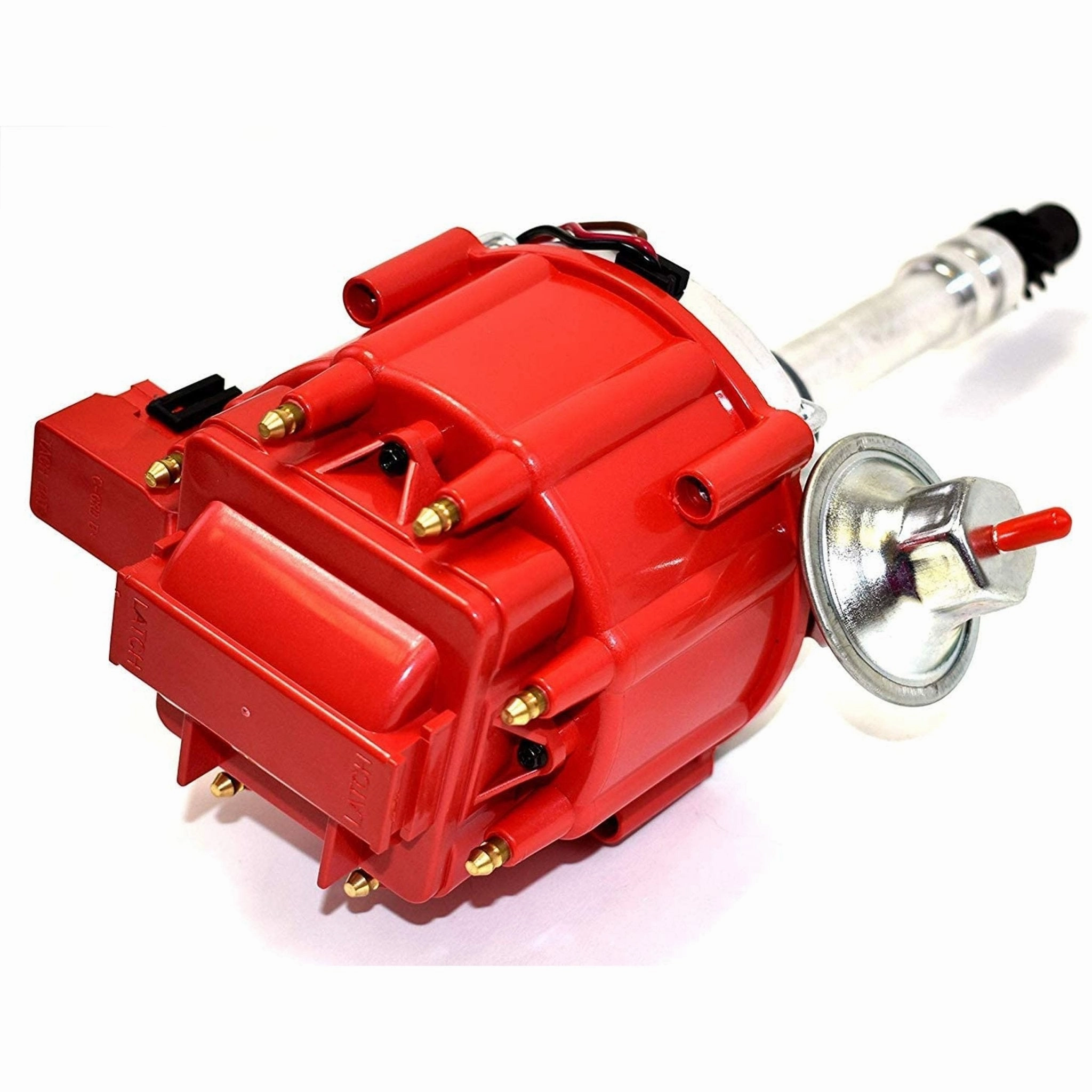 HEI Distributor with Spark Plug Wires & HEI Pigtail Harness Complete Kit Compatible with Chevrolet Chevy GM GMC Big Block Chevy BBC 396 427 Red Cap