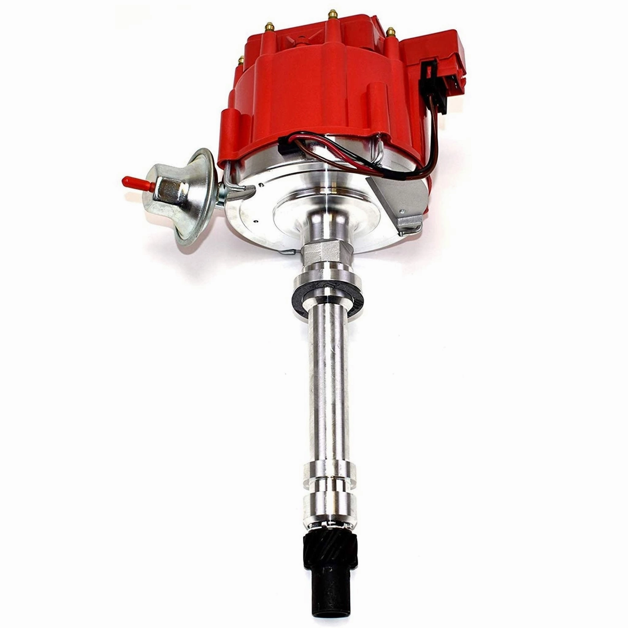HEI Distributor with Spark Plug Wires & HEI Pigtail Harness Complete Kit Compatible with Chevrolet Chevy GM GMC Big Block Chevy BBC 396 427 Red Cap